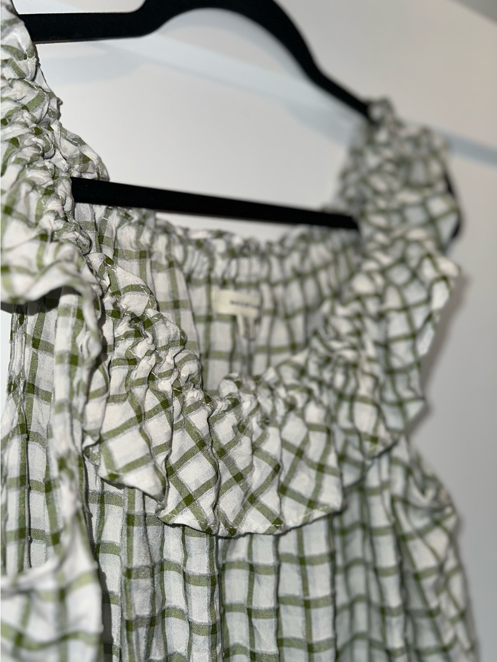 MAX STUDIO Sage Green Midi Dress Ruffle Hem XL NWOT Cottagecore - Picture 6 of 12
